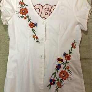 Shirt, 90% cotton, elastic capped sleeves,